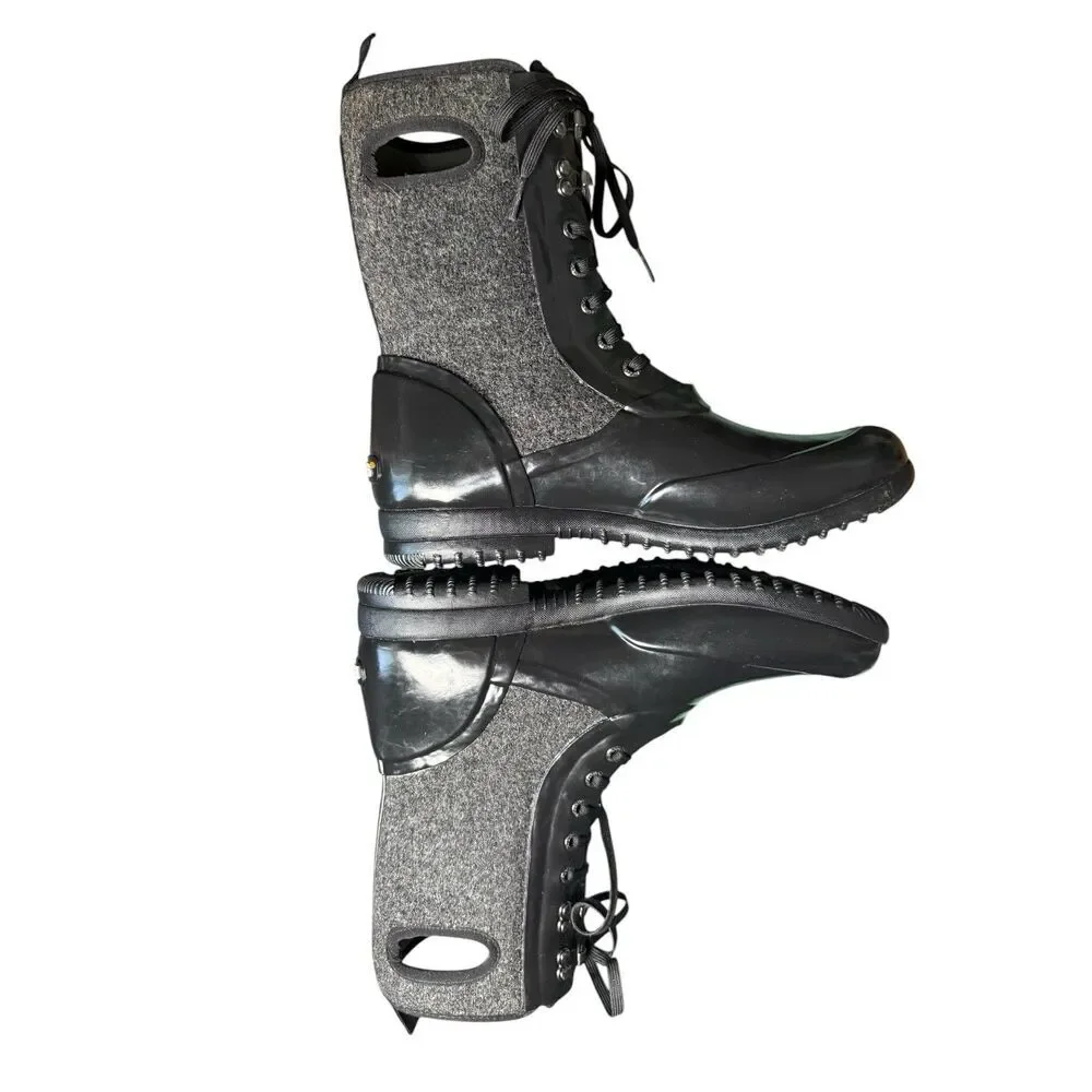 Bogs Women’s Sidney Wool Waterproof Snow Boots Black Size 9
